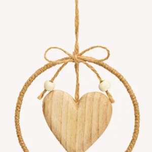 Hanger Hart paulowniahout naturel 11x11 cm