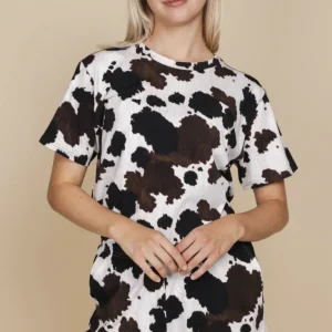 Cow T-Shirt & Shorts set Dames