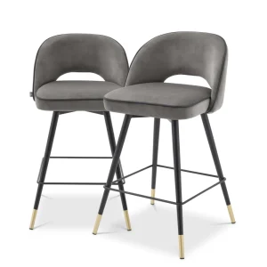 Eichholtz Counter kruk Cliff savona grijs velvet